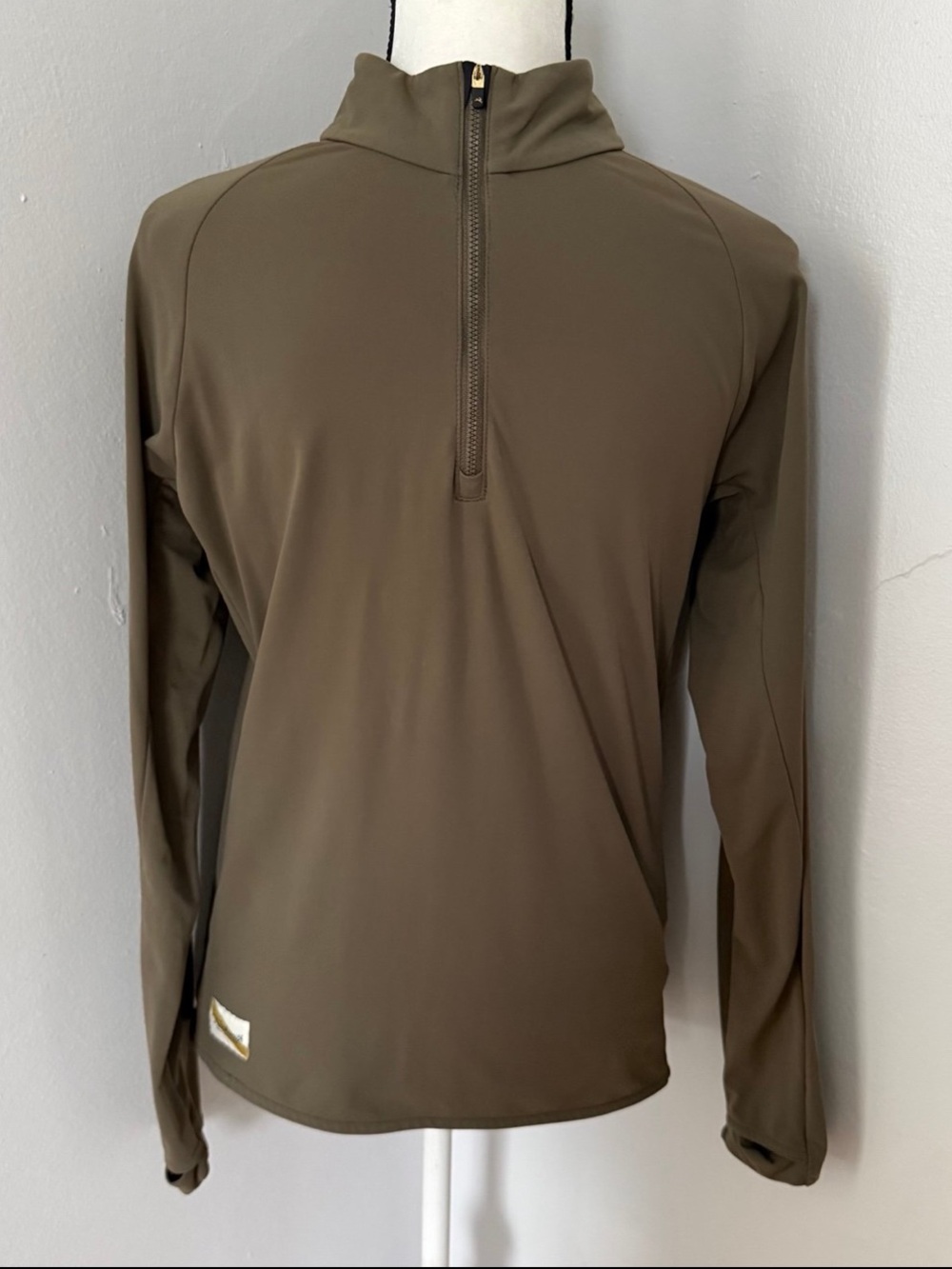 Tracksmith Men’s Quarter Zip Running Pullover Olive Green Size Small